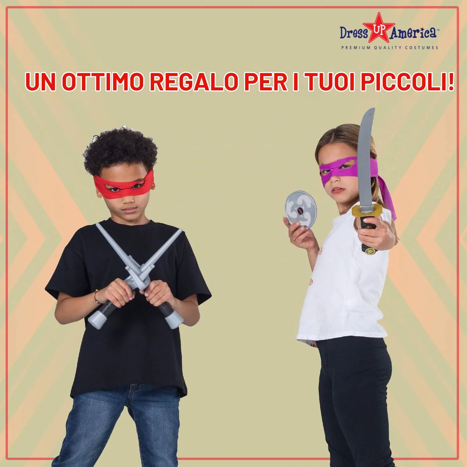 Dress Up America Ninja set armi costume bimbi 22 pezzi