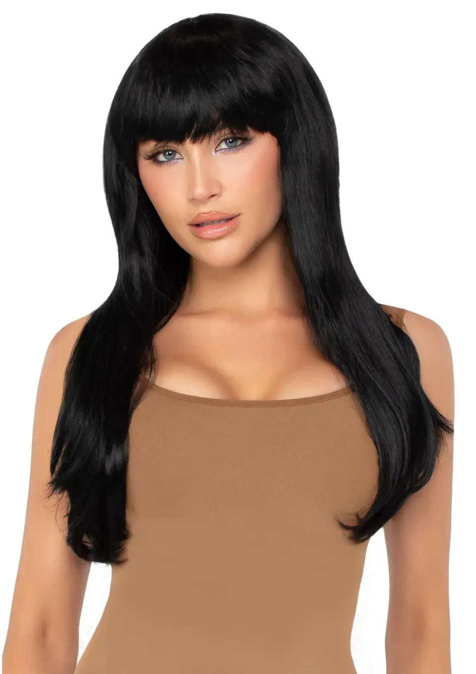 Leg Avenue Bangin Long Straight parrucca liscia nera con frangia