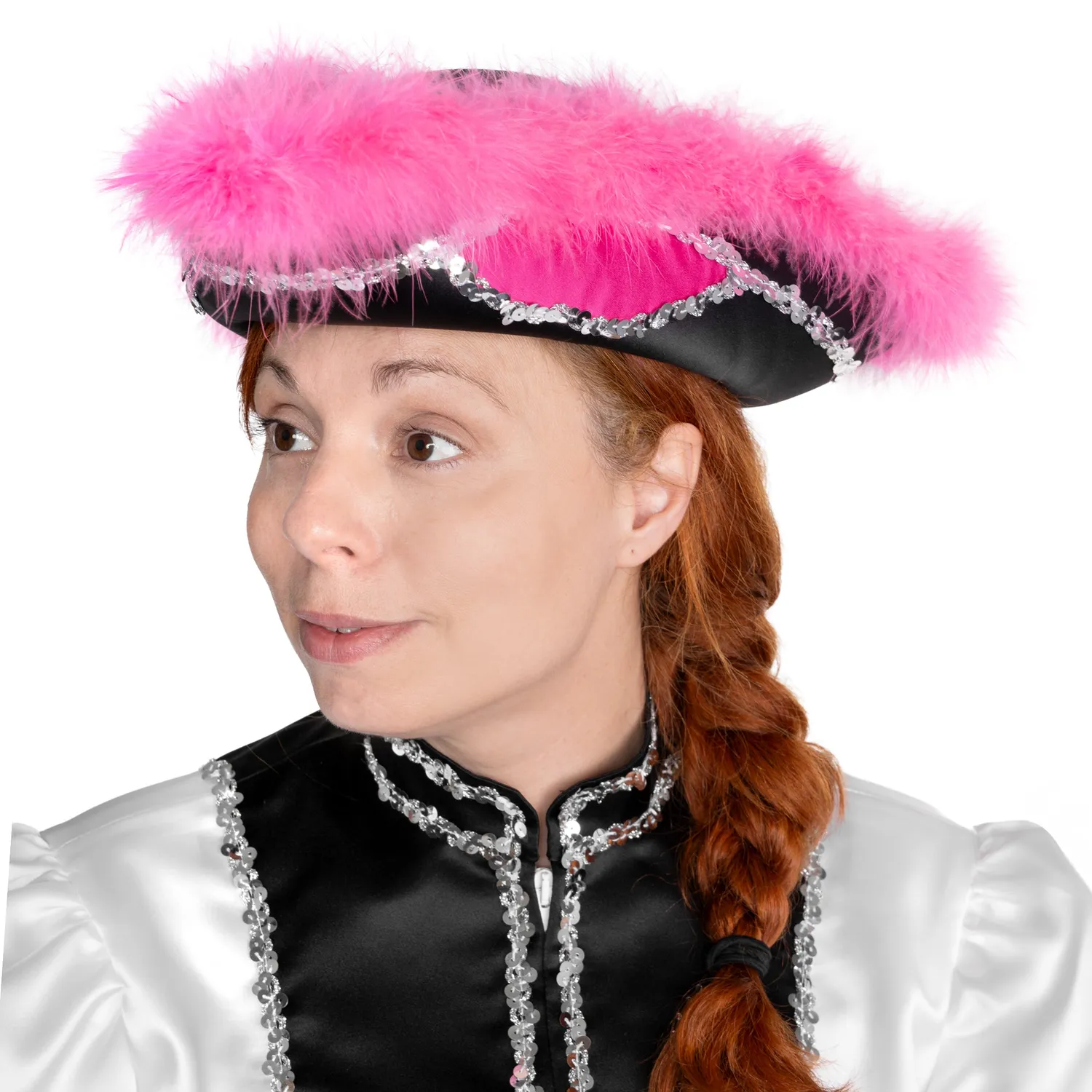 Altenburg Guard tricorno raso nero-bianco marabù rosa