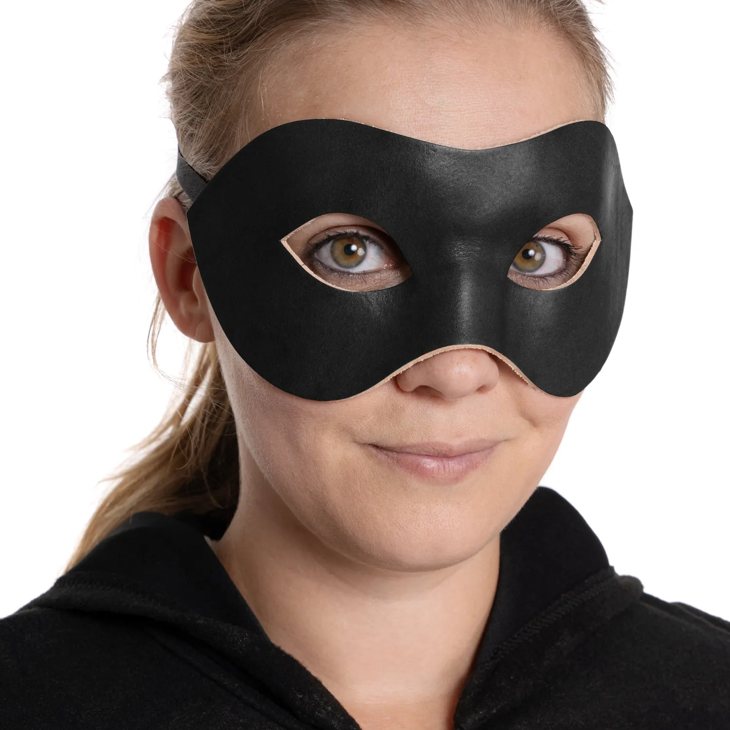 Altenburg Colombina Liscia maschera veneziana nera pelle