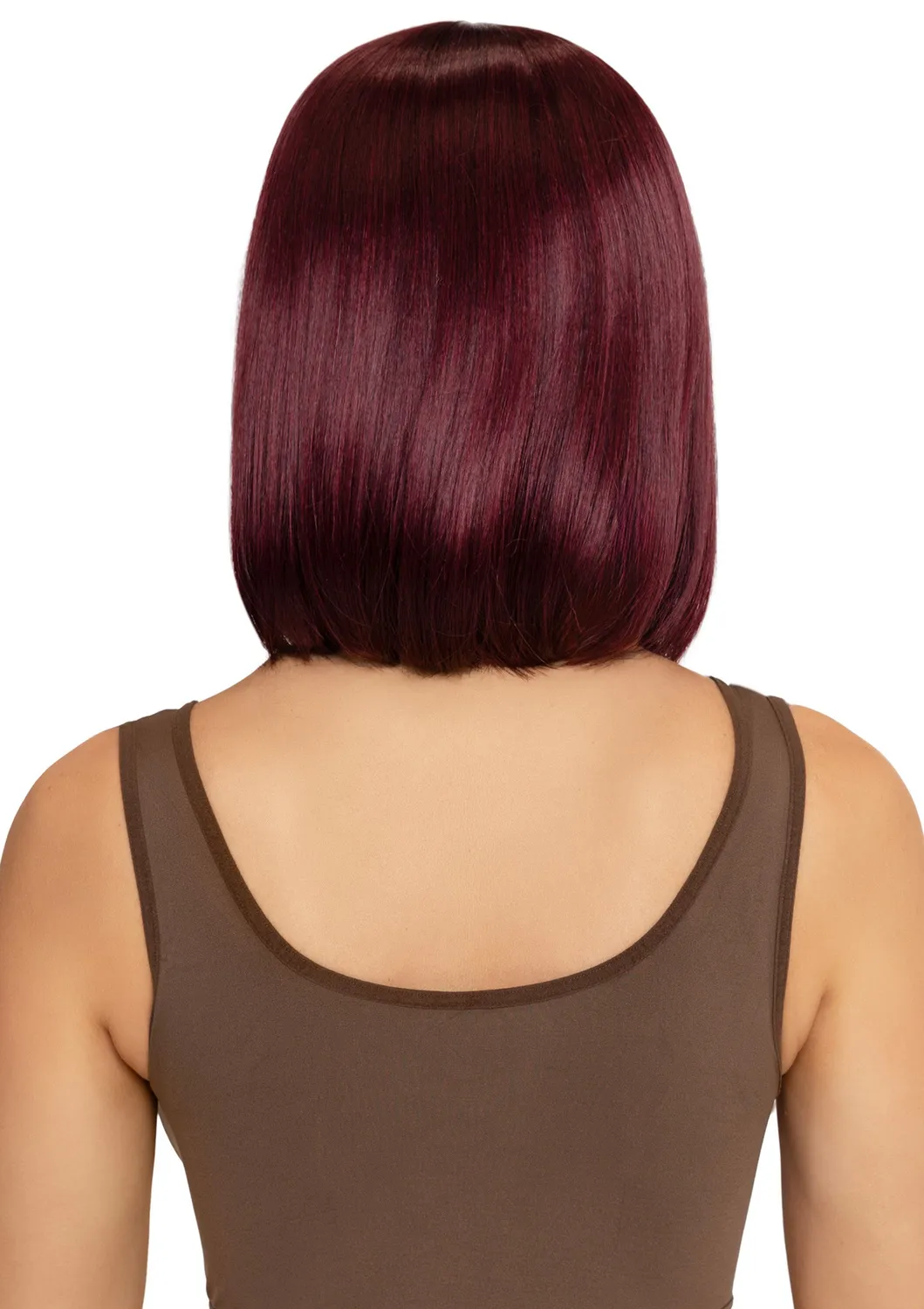 Leg Avenue Angled Bob parrucca caschetto borgogna liscia