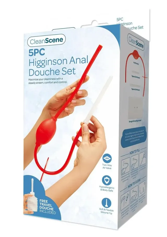 AquaClean Higginson Set doccia anale 5 pezzi rosso