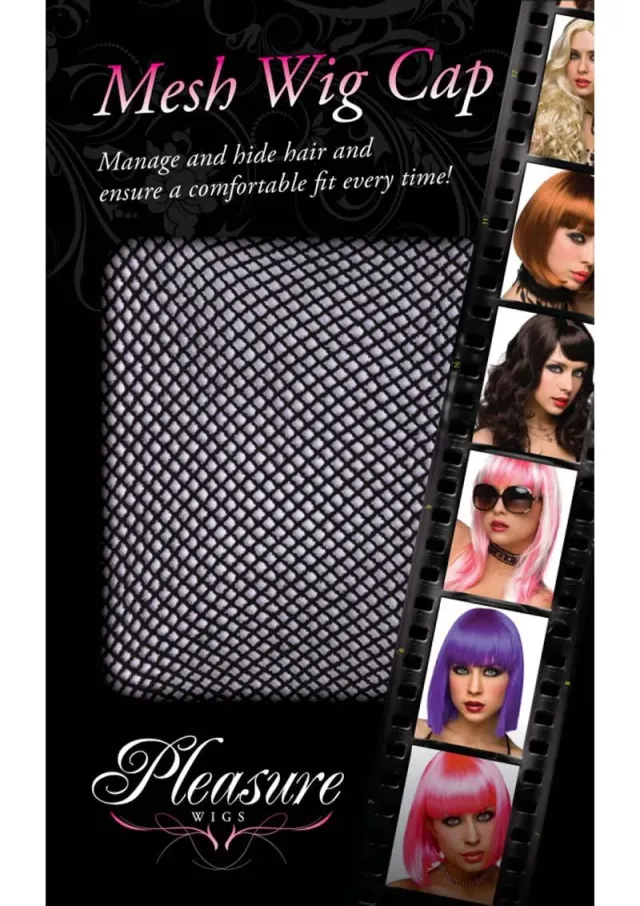 Pleasure Wigs Cuffia Rete per Parrucca Nera Elastica