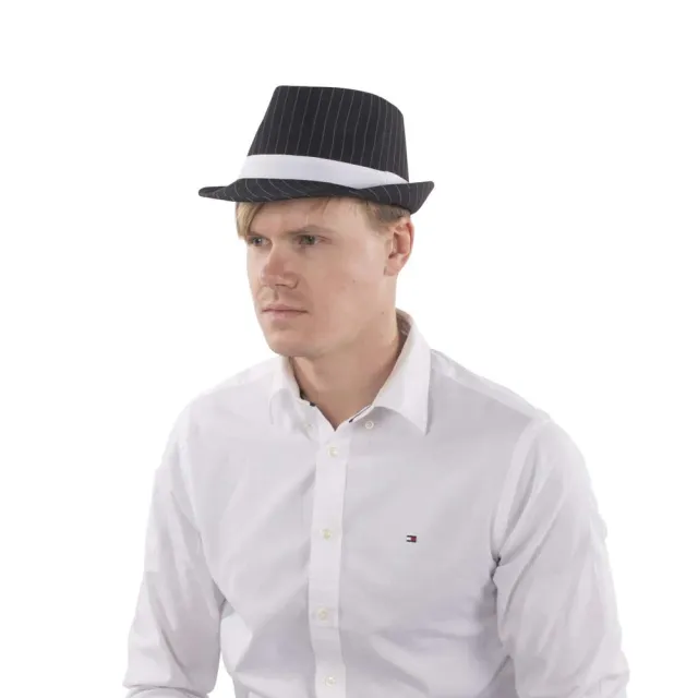 Dress Up America Fedora Cappello Nero Bianco Paillettes