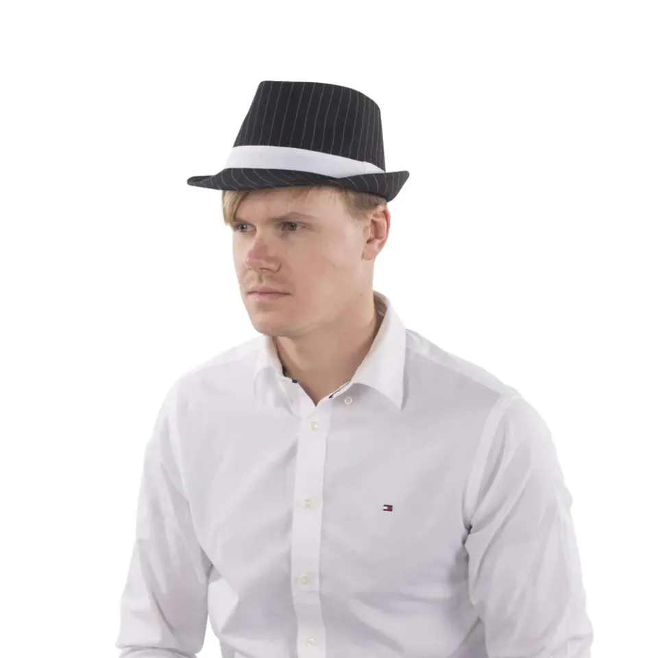 Dress Up America Fedora Cappello Nero Bianco Paillettes