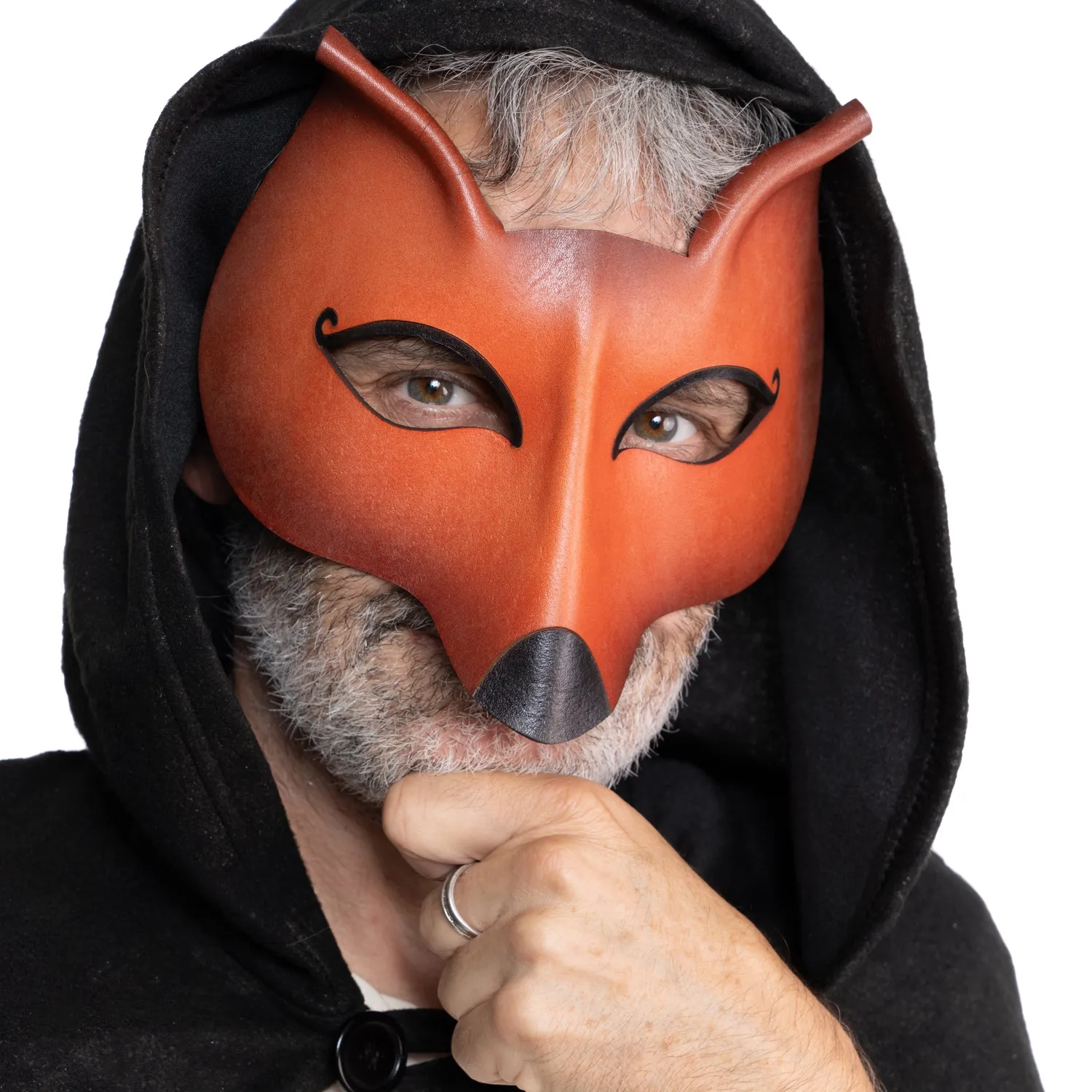 Altenburg Volpe de Cuoio maschera veneziana in cuoio dipinta