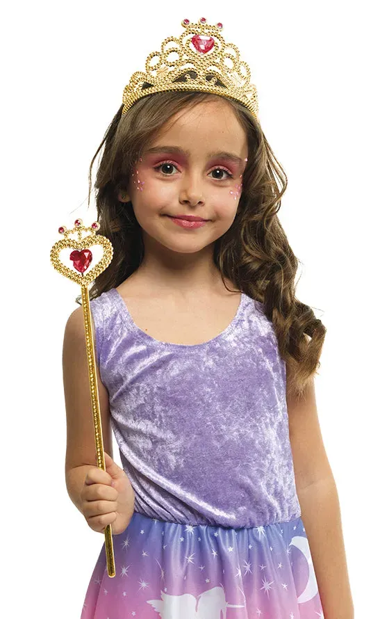 Rubies Principessa set accessori bimba oro rosso OS