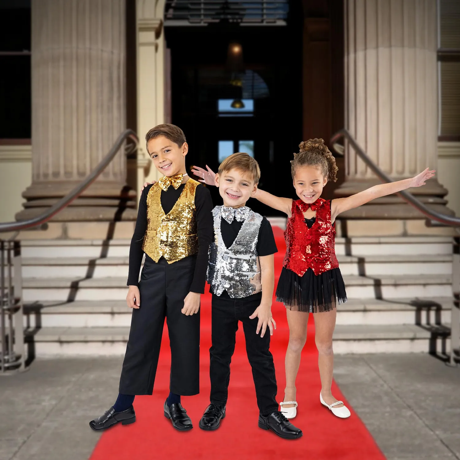 Dress Up America Paillettes gilet bambino oro XL 14-18 anni