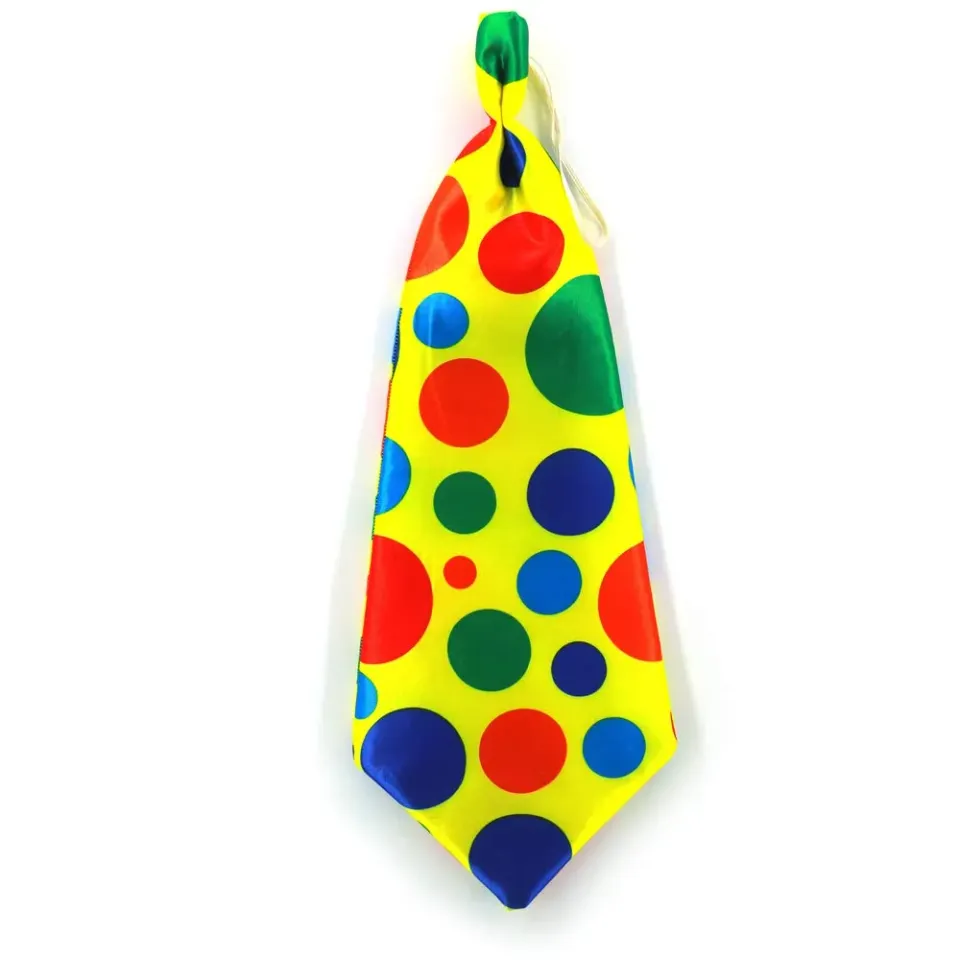 Dress Up America Cravatta Clown Gigante Gialla a Pois