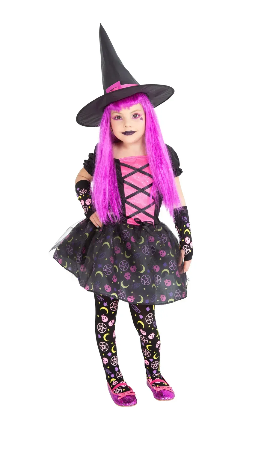 Rubies Moonlight Pink strega costume bimba 4 pezzi