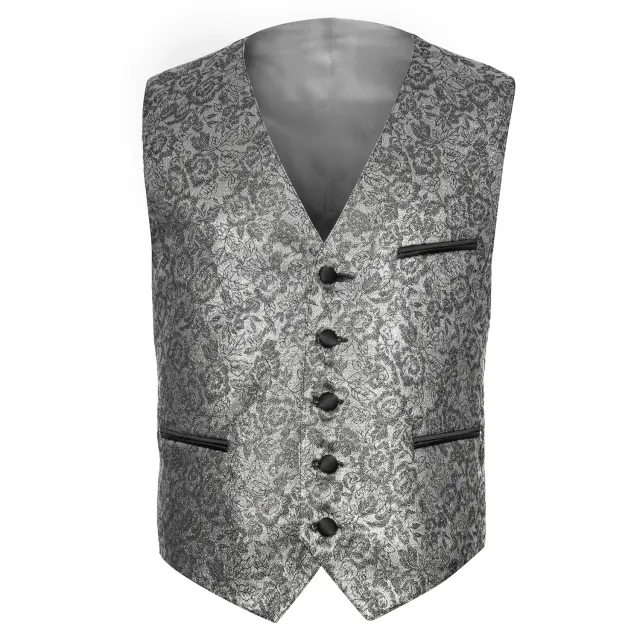 Altenburg gilet argento motivo rose barocco elegante nozze