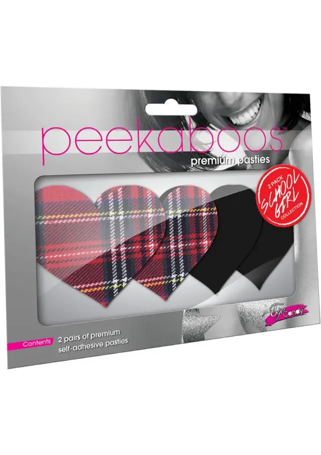Peekaboos Schoolgirl Hearts copricapezzoli adesivi cuori