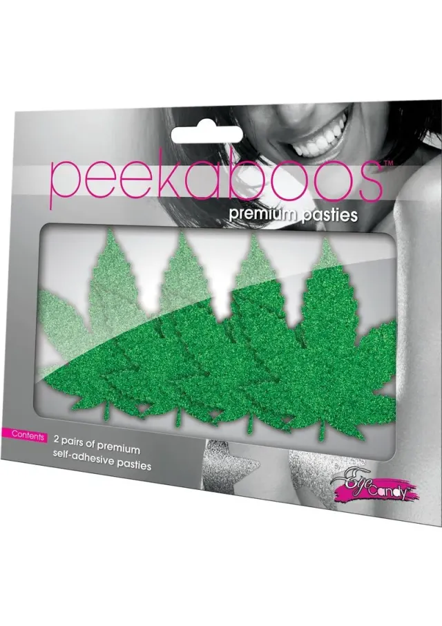 Peekaboos Pasties Mary Jane Pot Leaves copricapezzoli verdi 2 paia