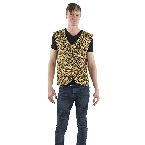 Dress Up America Emoji Gilet Stampato Giallo L-XL Uomo