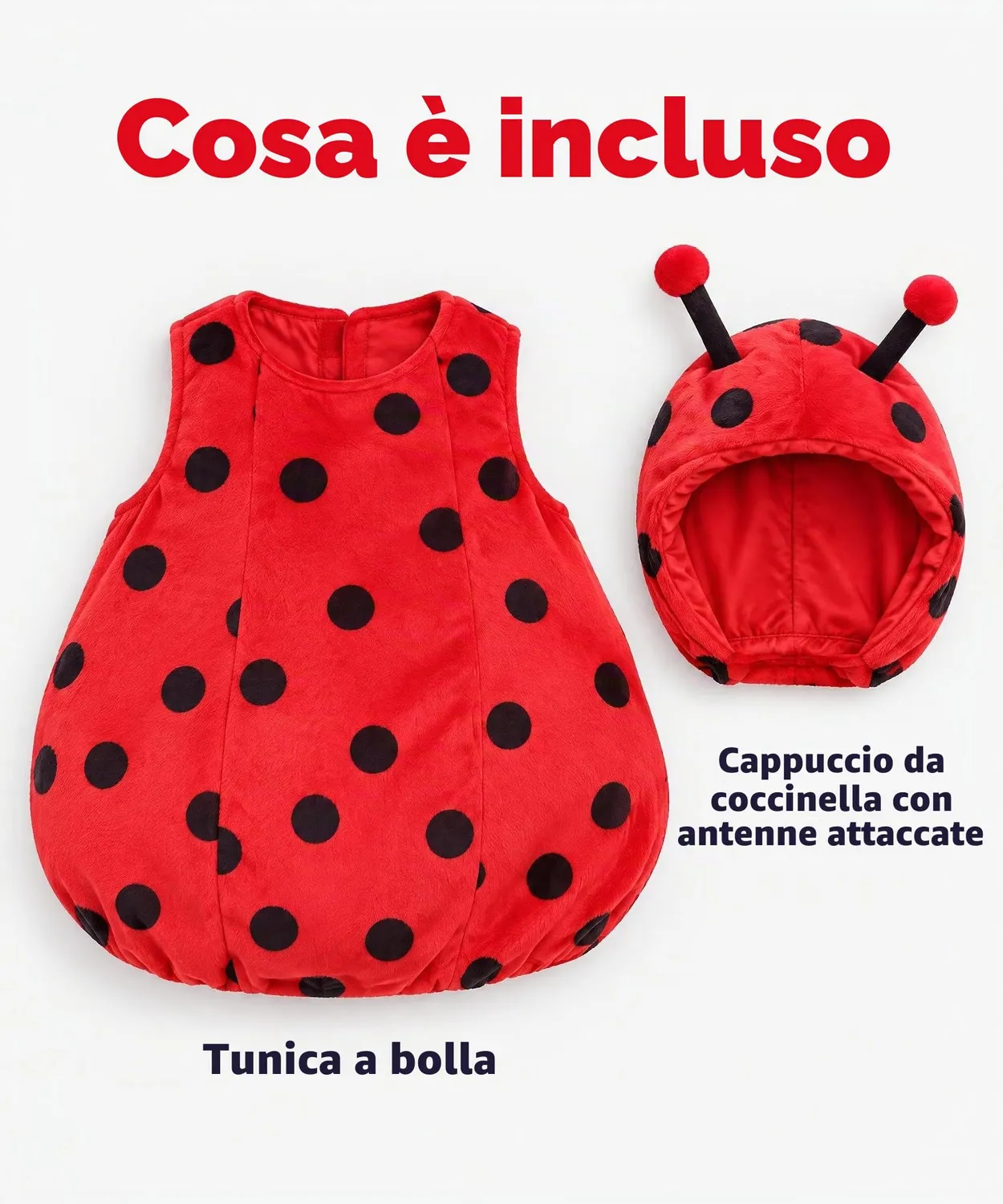 Dress Up America Costume Coccinella Neonata 6-12 Mesi Rosso Nero