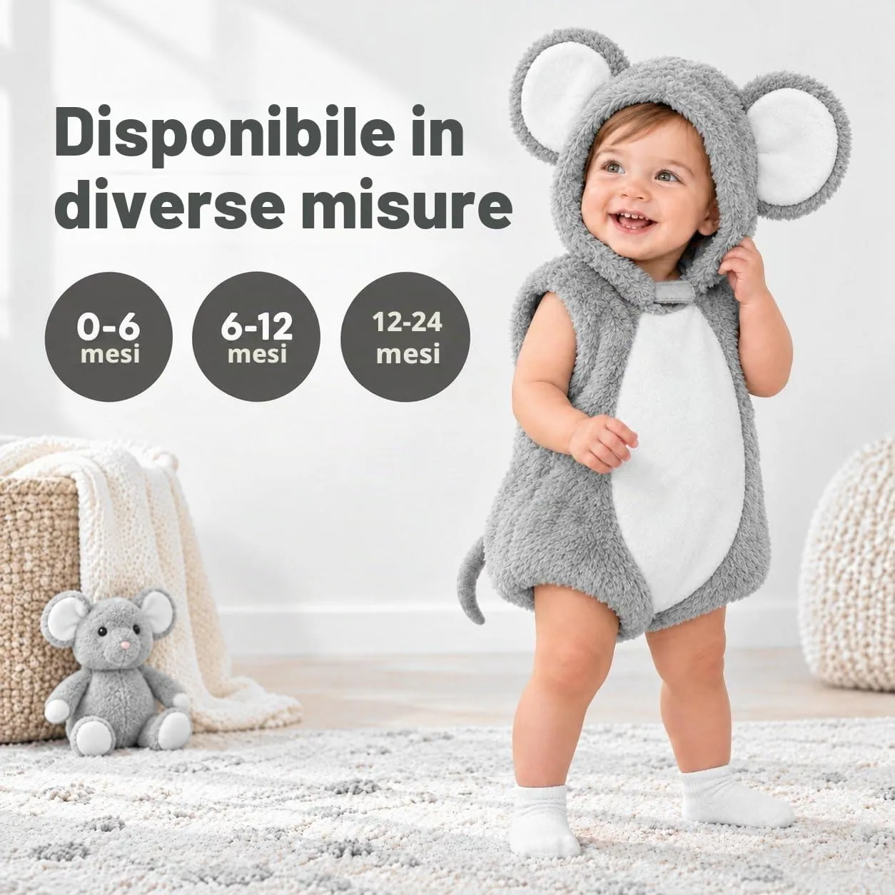 Dress Up America Costume Topo Neonato 6-12 Mesi Pelliccia Morbida