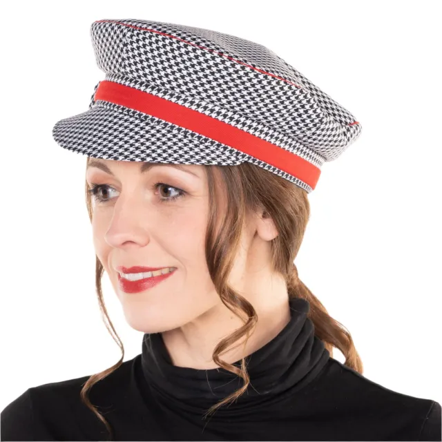 Altenburg Josefine berretto con visiera pied-de-poule rosso
