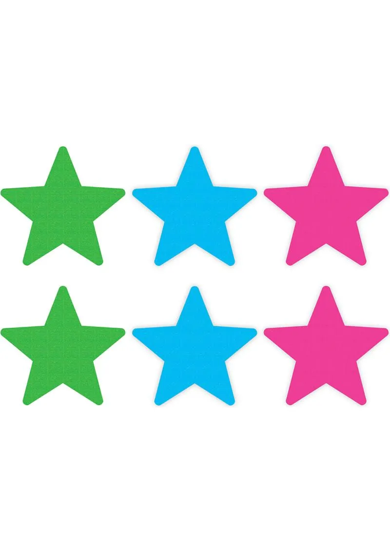 Peekaboos Pasties Neon Stars copricapezzoli stella fluo 3 paia