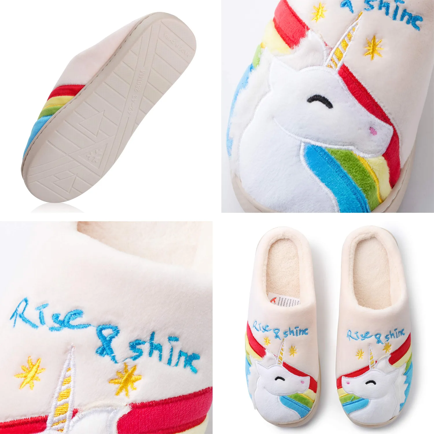 Katara Pantofole Unicorno Peluche Arcobaleno Donna EU 39/40