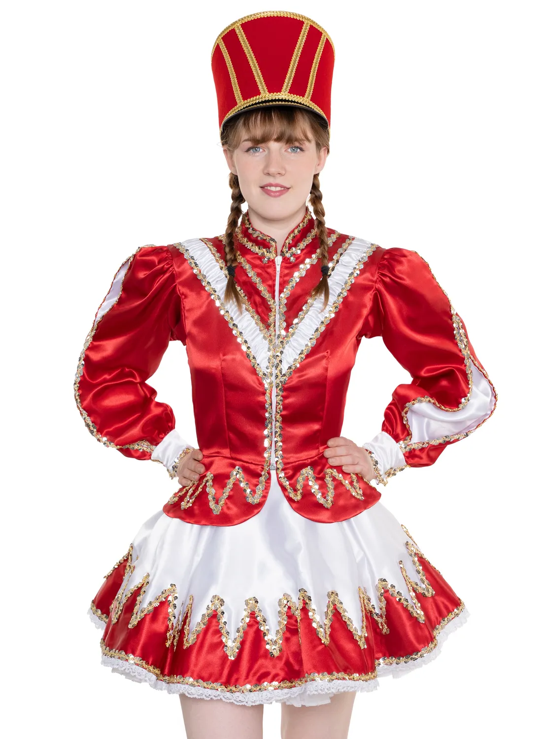 Altenburg Guardia abito majorette rosso bianco fiamme