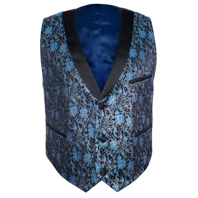 Altenburg Suit Vest gilet elegante blu-nero floreale