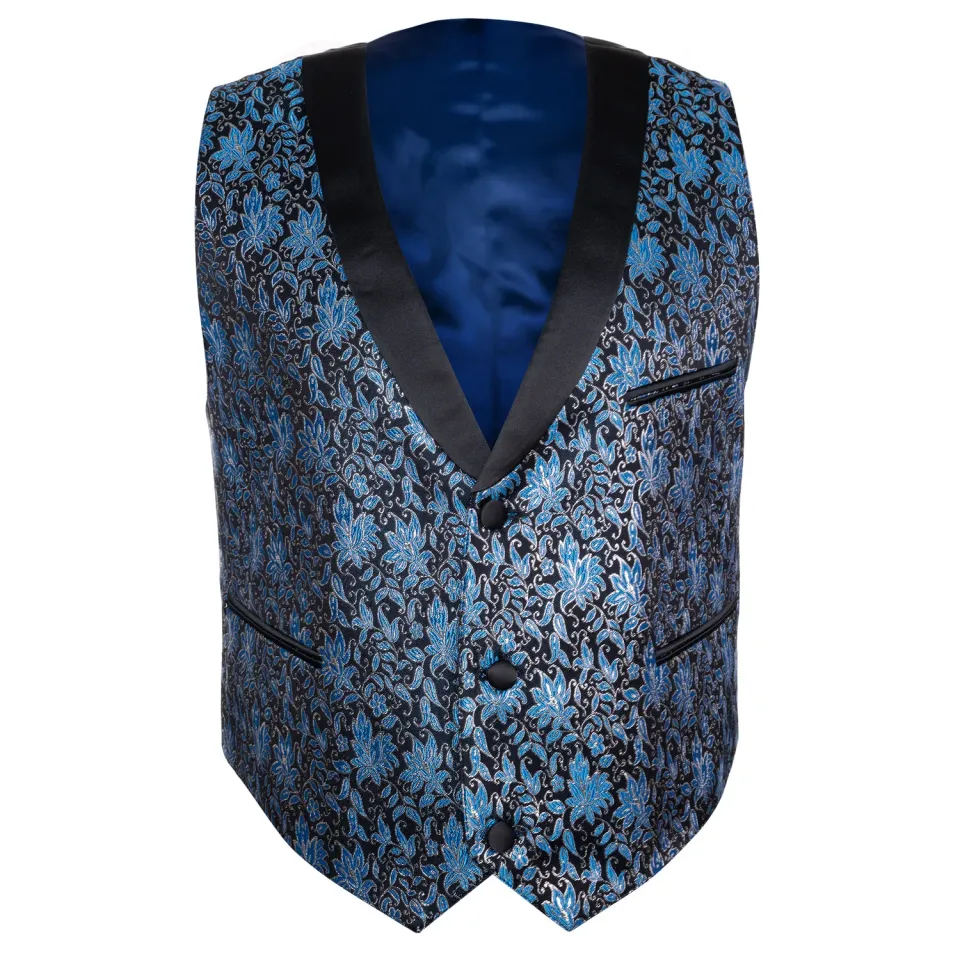 Altenburg Suit Vest gilet elegante blu-nero floreale