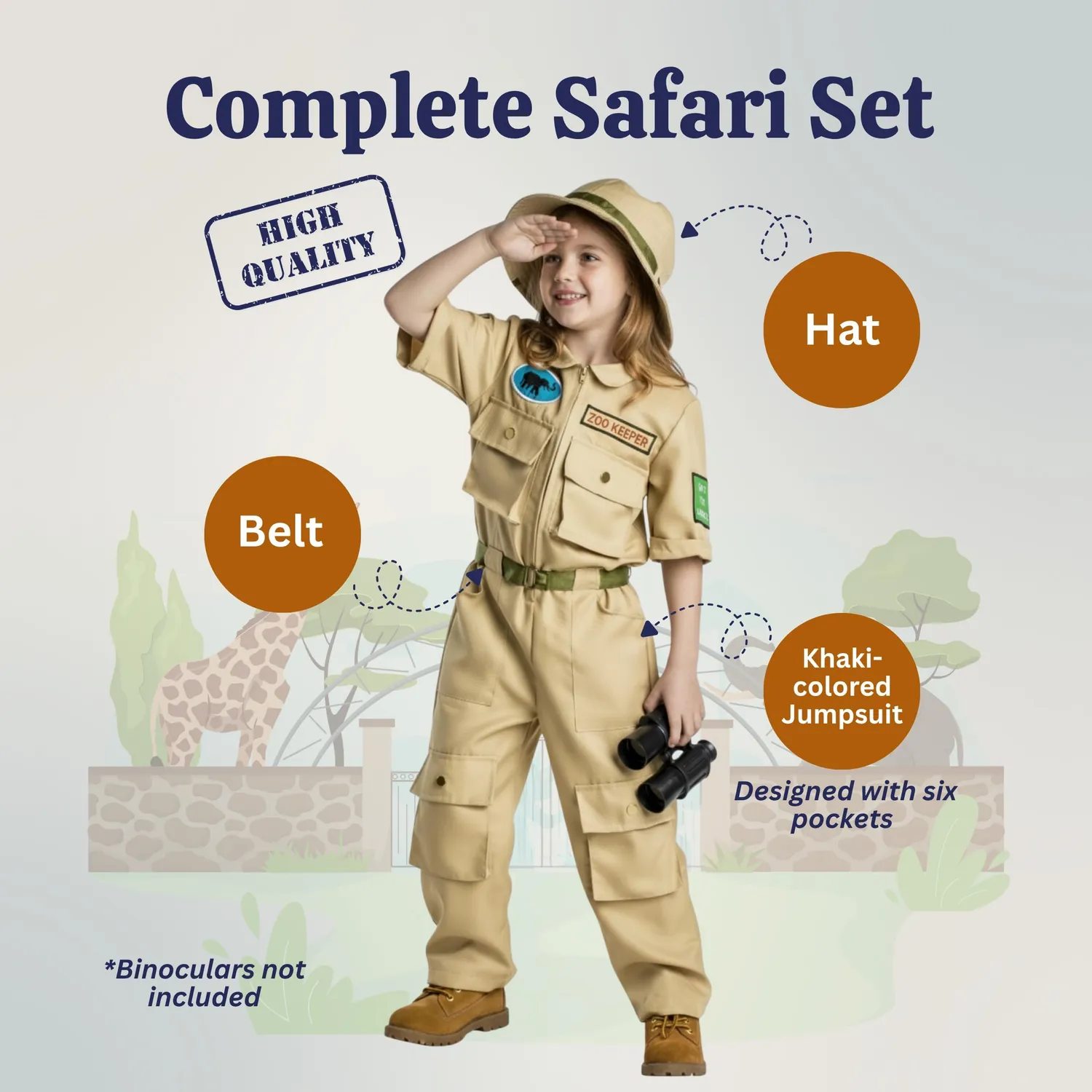 Dress Up America Costume Guardiano Zoo 1-2 Anni Tuta Cappello