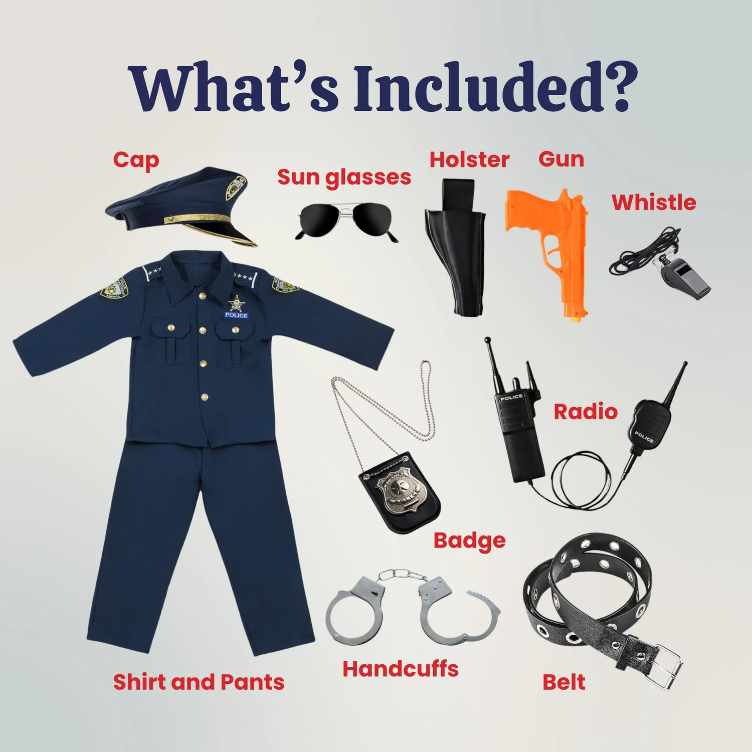 Dress Up America Costume Poliziotto Bambino 3-4 Anni Set Completo