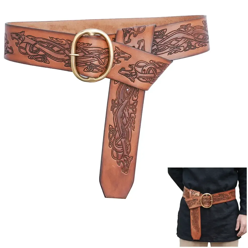 Medieworld Fenrir Cintura pelle vera lupo