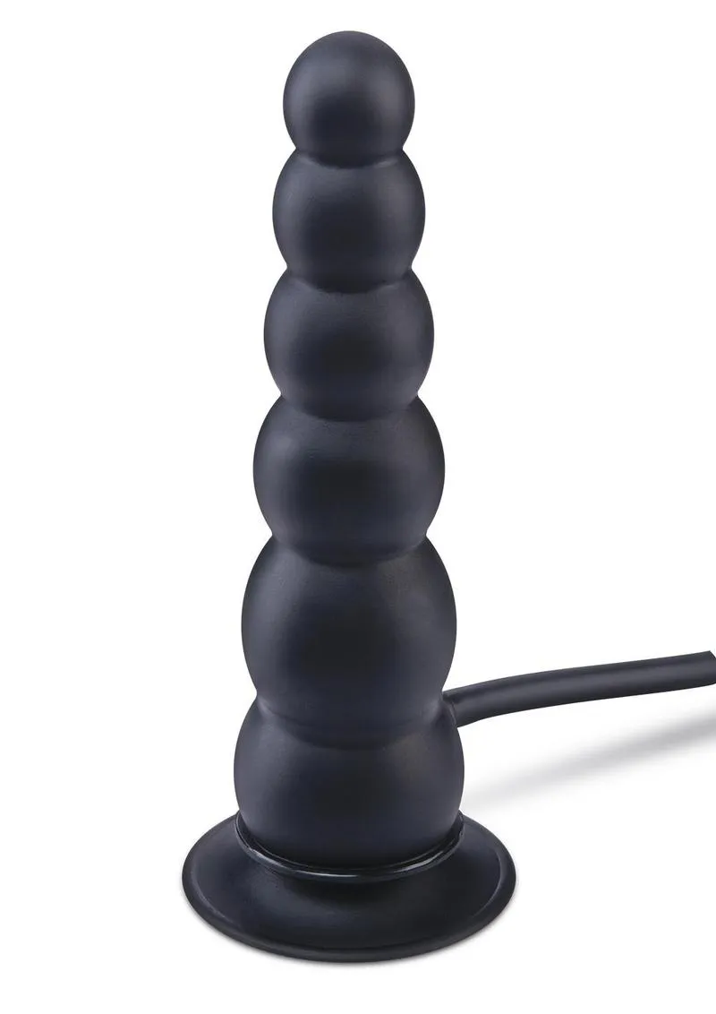 Pleasure Wigs Size Up Ripple plug anale 7" silicone nero gonfiabile