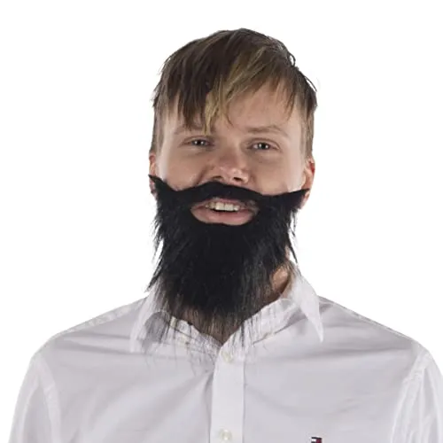 Dress Up America Barba e Baffi Finti Neri 18 cm Sintetici