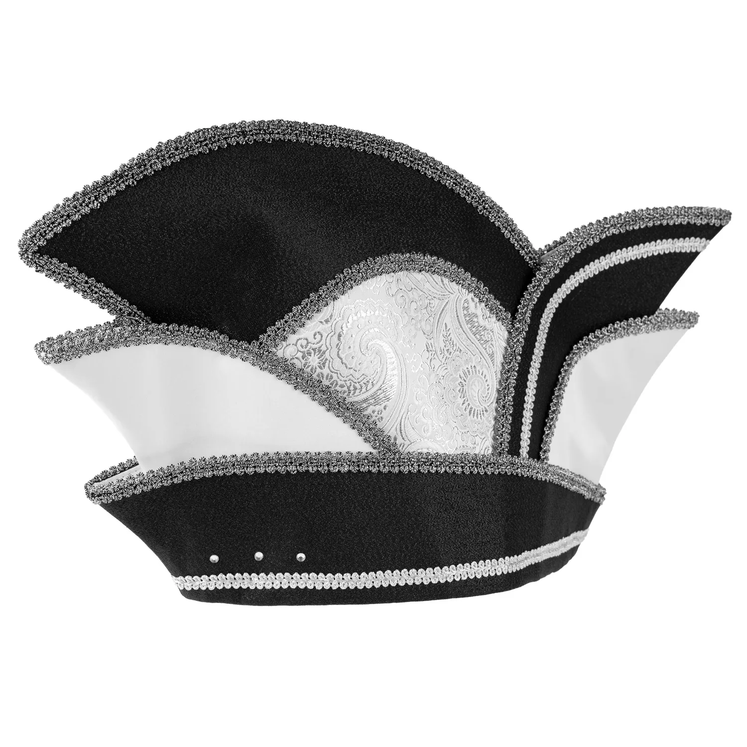 Altenburg berretto comitato raso nero paisley argento