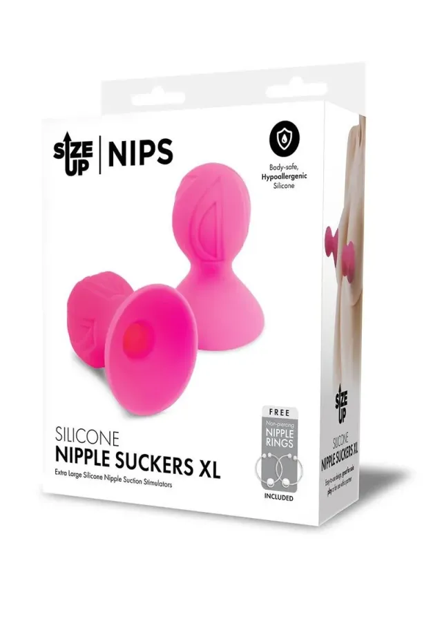 Pleasure Wigs Size Up ventose capezzoli XL rosa silicone