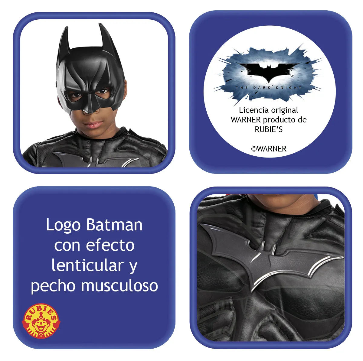 Rubies Batman Black Line Deluxe costume bambino nero