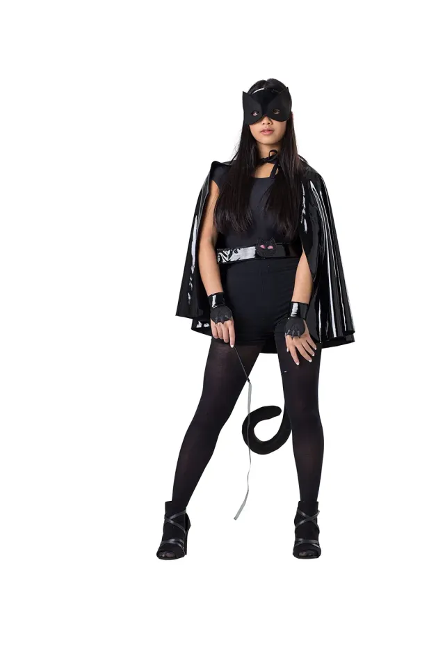 Dress Up America Costume Gatto Nero Donna Mantello Maschera Taglia Unica