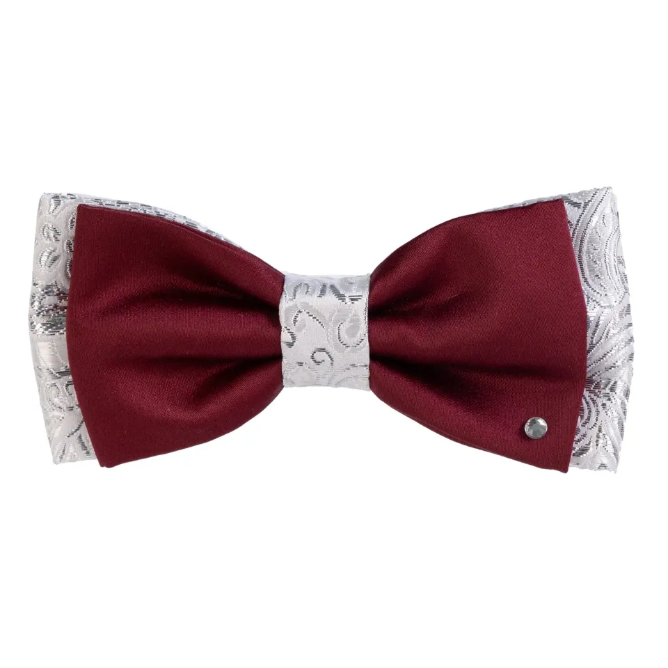Altenburg papillon bordeaux broccato paisley con strass