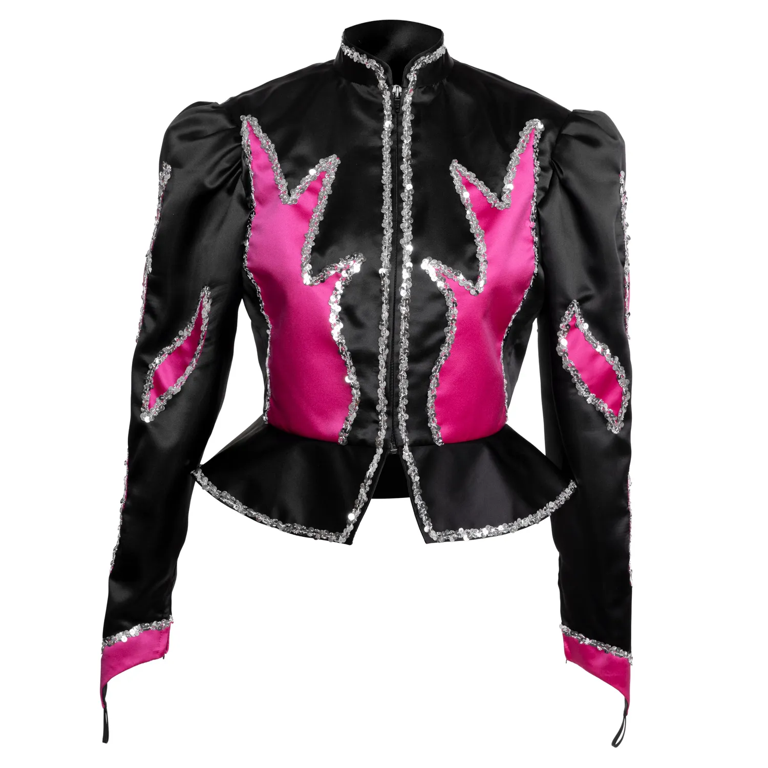Altenburg abito majorette nero fiamme rosa paillettes