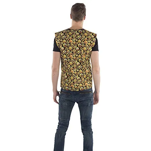 Dress Up America Emoji Gilet Stampato Giallo L-XL Uomo
