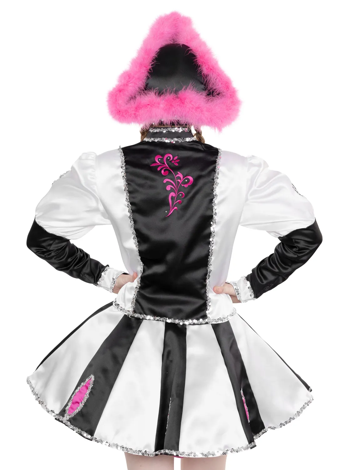 Altenburg vestito guardia nero bianco fiori rosa paillettes