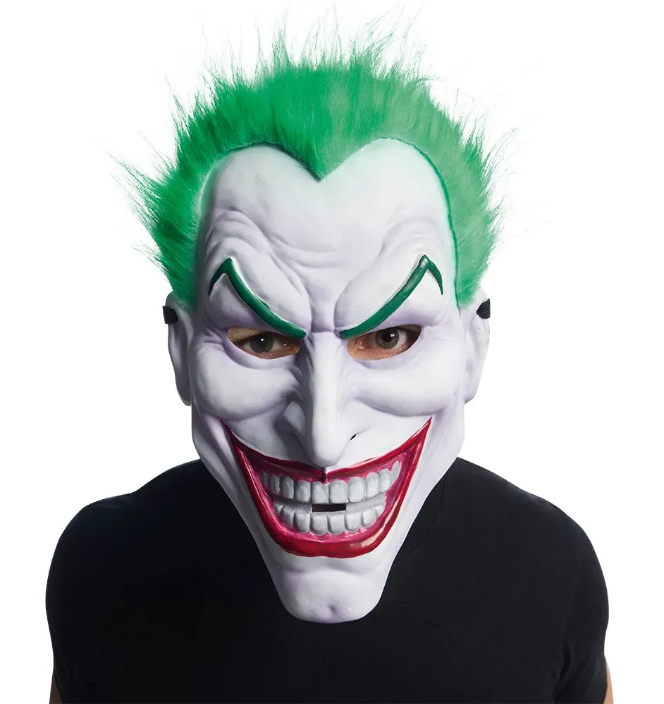 Rubies Joker maschera PVC con capelli halloween