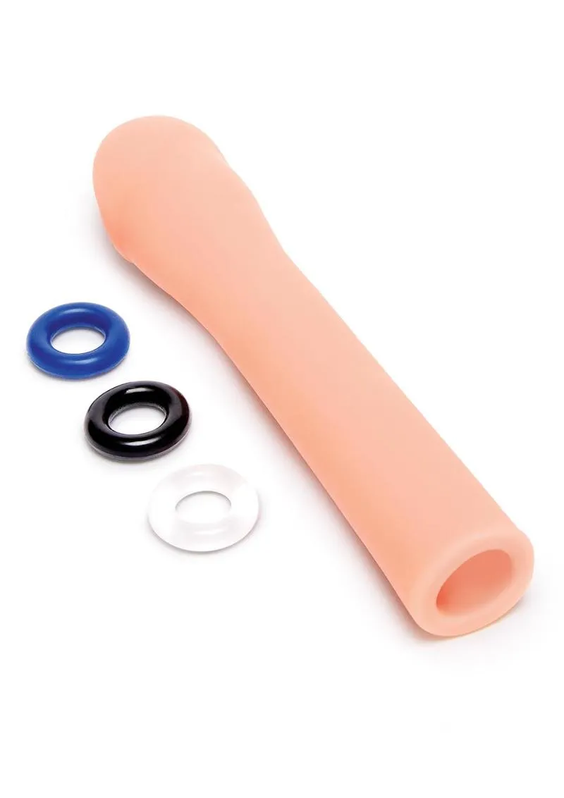 Size Up Realistic extender 3 pollici ultra morbido con anelli