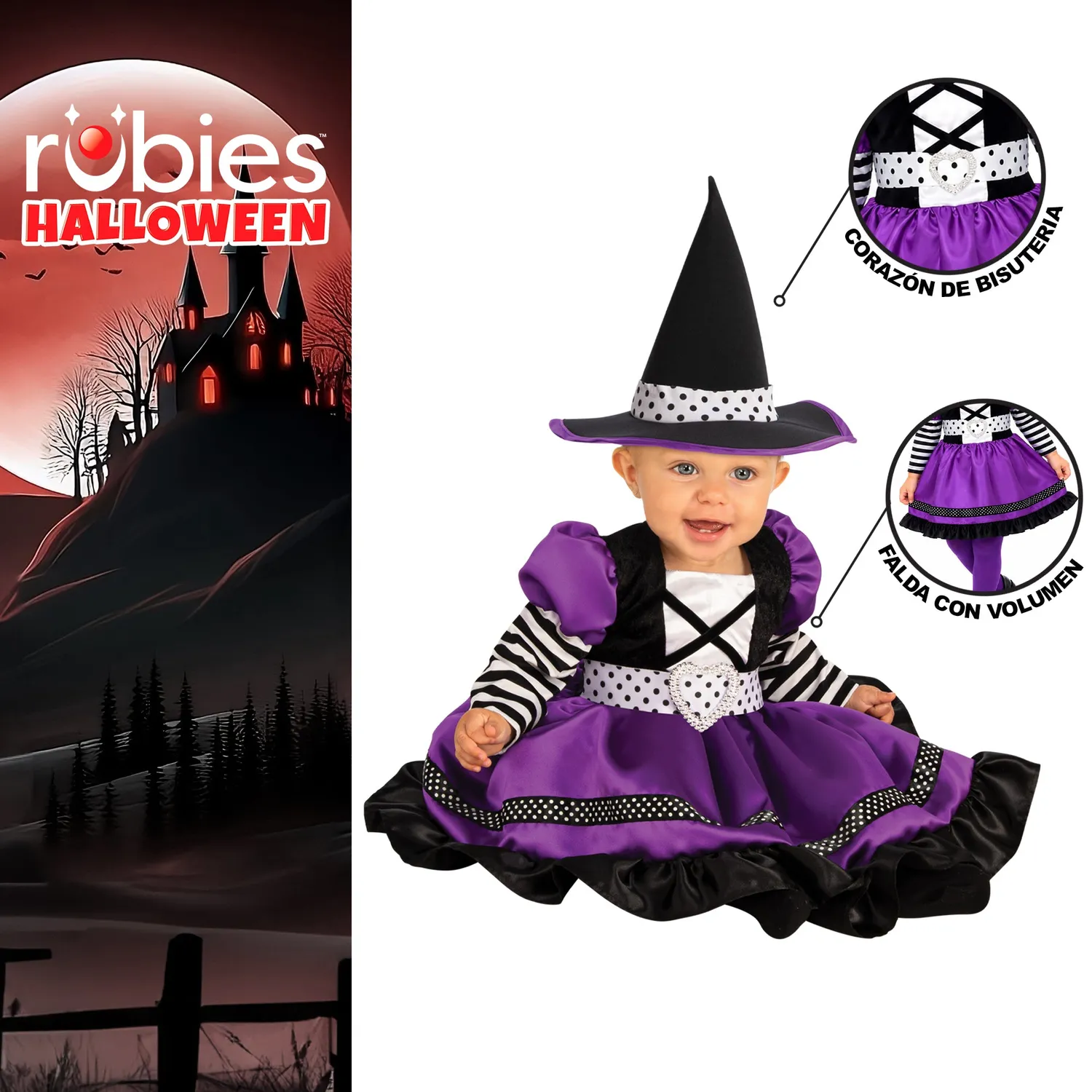 Rubies Streghetta costume bambina T viola nero