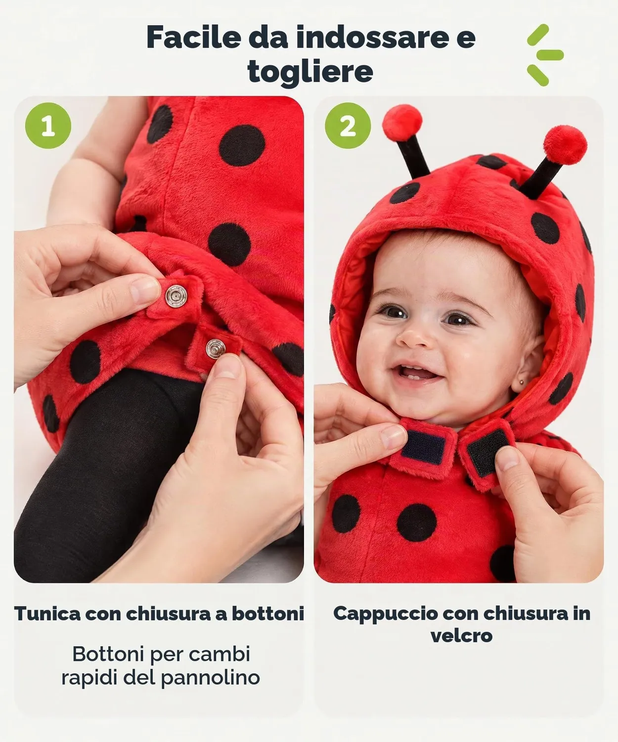 Dress Up America Costume Coccinella Neonata 6-12 Mesi Rosso Nero