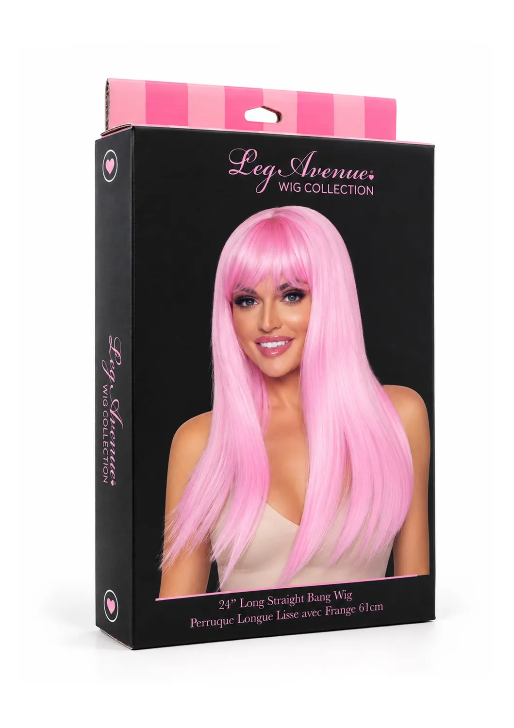Leg Avenue Long Straight Bang parrucca rosa blu pastello O/S