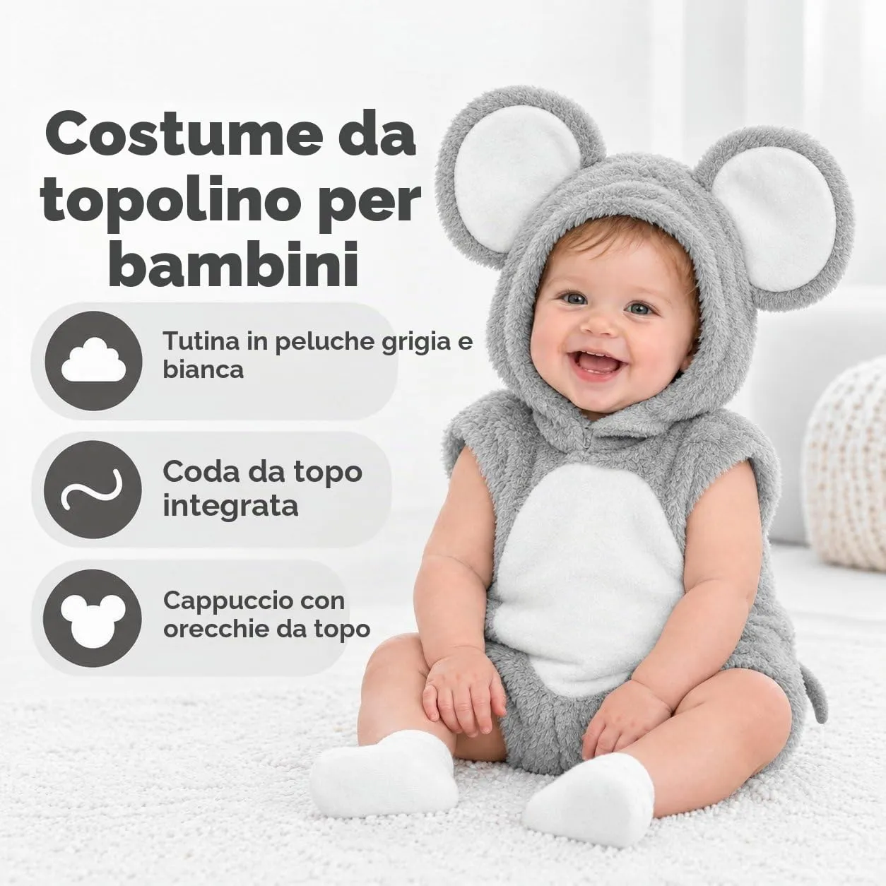 Dress Up America Costume Topo Neonato 6-12 Mesi Pelliccia Morbida