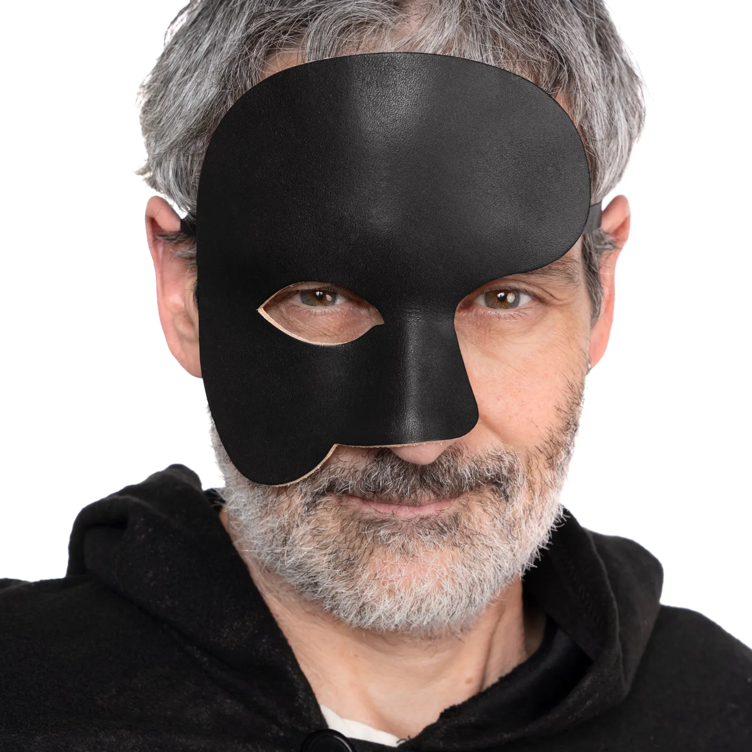 Altenburg Phantom maschera veneziana cuoio nera dipinta