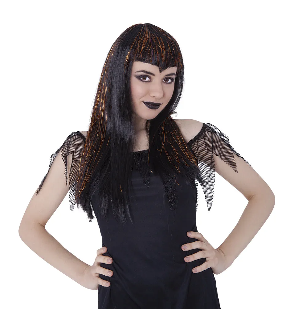 Rubies Vampira Maliziosa parrucca nera-arancio taglia unica