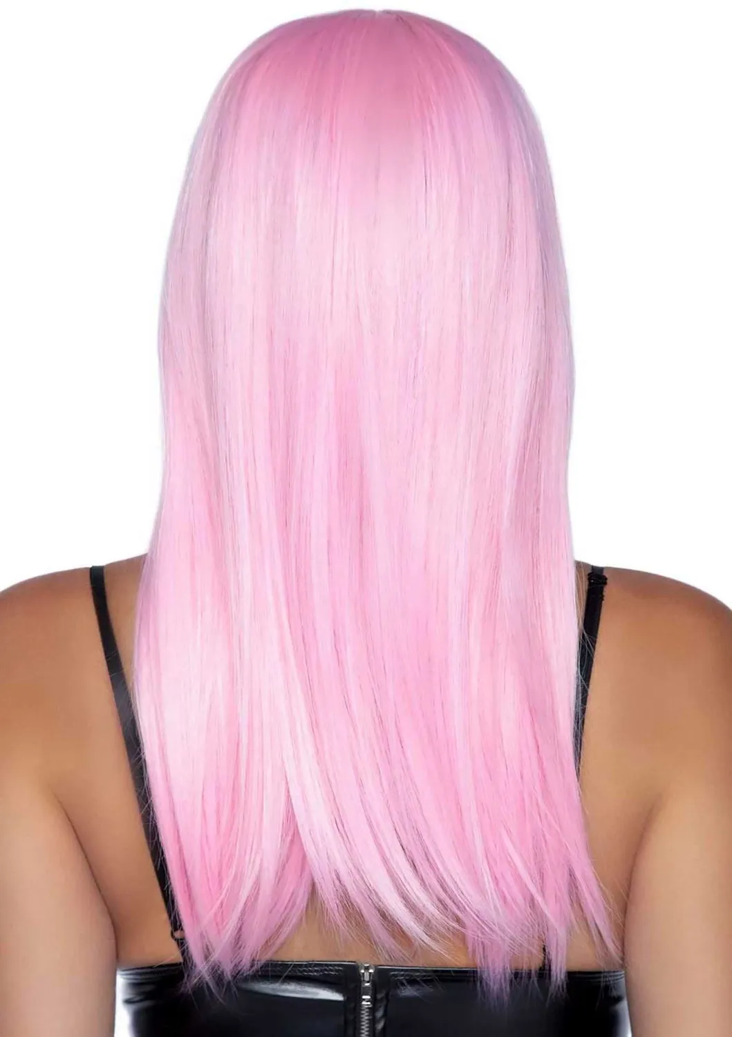 Leg Avenue Long Straight Bang parrucca rosa blu pastello O/S