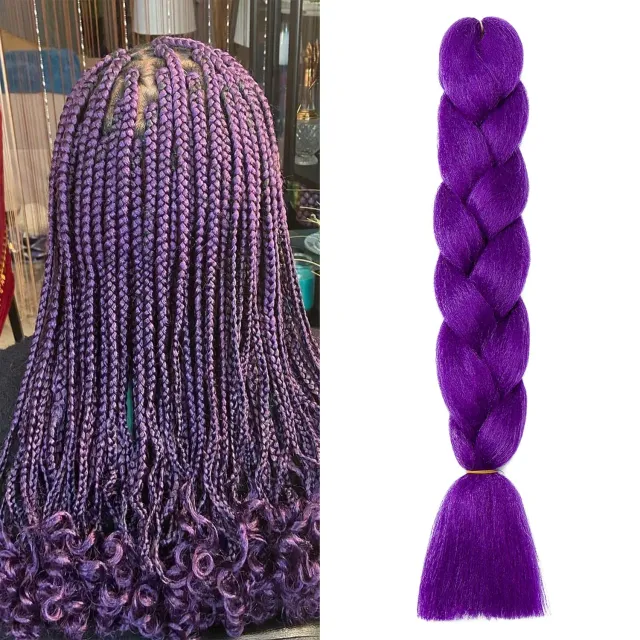 Gairyan Jumbo Braids Extension Treccine 60 cm Viola Scuro 100g Morbide