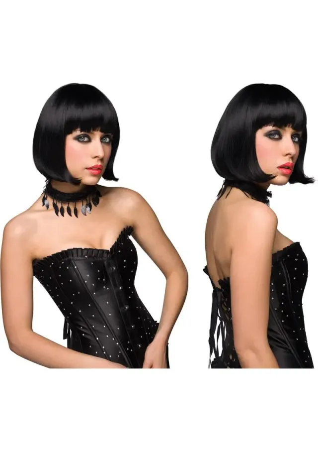 Pleasure Wigs Cici Parrucca Nera Sintetica Regolabile